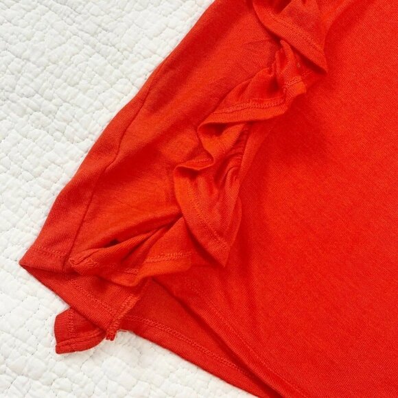 ALLISON New York Orange Ruffle Tee NEW! - Picture 5 of 6